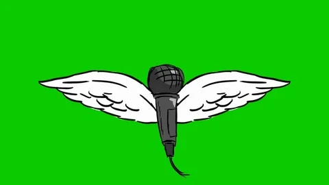 Microphone - animation - wings - green screen Stock Footage 91248171