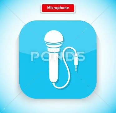 Microphone App Icon Flat Style Design Stock Illustration
