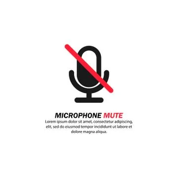 Microphone audio mute icon. Communication. Speech. Volume. Vector on isolated Stock Illustration