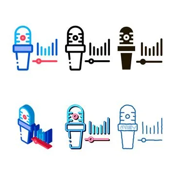 Microphone audio waves icon outline diversity イラスト素材