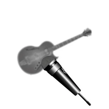 Microphone on background guitar イラスト素材