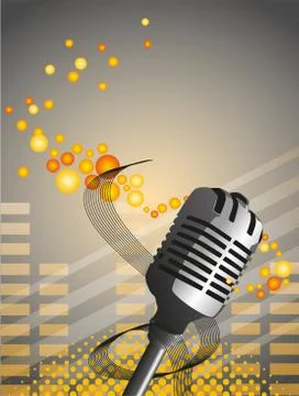 Microphone background Stock Illustration