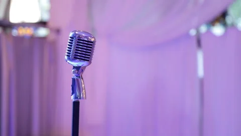 Microphone on a background of smoke Stock Footage 147926515