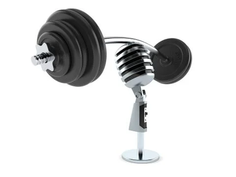 Microphone with barbell Stock Illustration