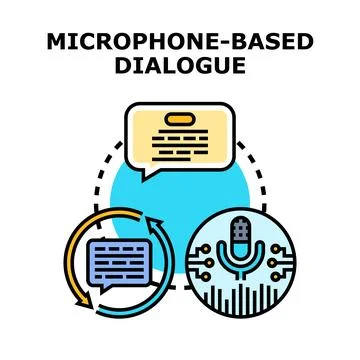 Microphone based dialogue system concept vector Stock Illustration