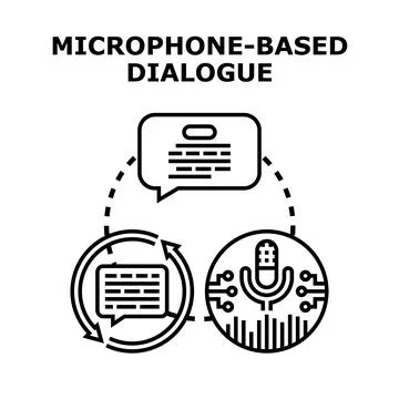 Microphone based dialogue system concept vector Stock Illustration