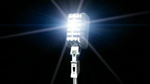 Microphone on Black Background HD1080 Loopable  Video stock 459501