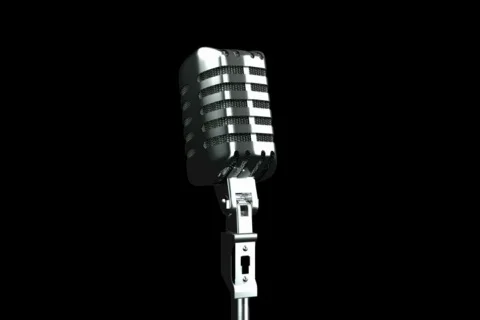 Microphone on black background NTSC Loopable 스톡 동영상 459503