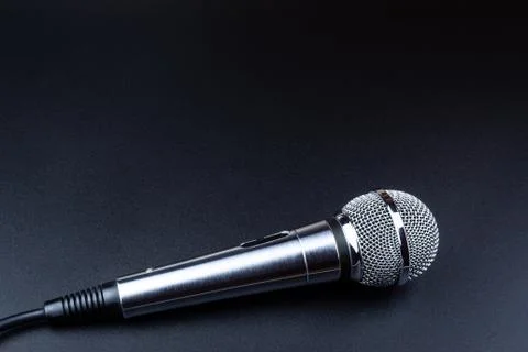 Microphone on a black background Stock Photos