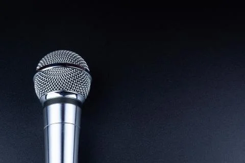 Microphone on a black background Stock Photos