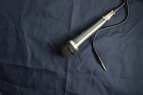 .Microphone on a black background Stock Photos