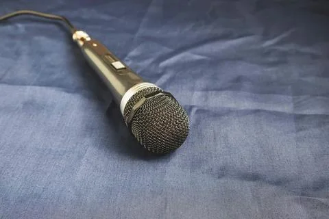 .Microphone on a black background Stock Photos