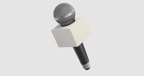 Microphone with blank advertising box Stock Footage 318867174
