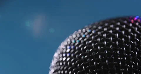 Microphone On A Blue Background Stock Footage 170452508