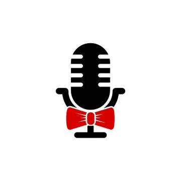 Microphone bowtie vector design template illustration Stock Illustration