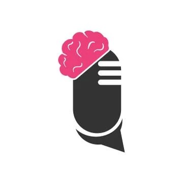 Microphone brain vector design template illustration Illustrazione stock