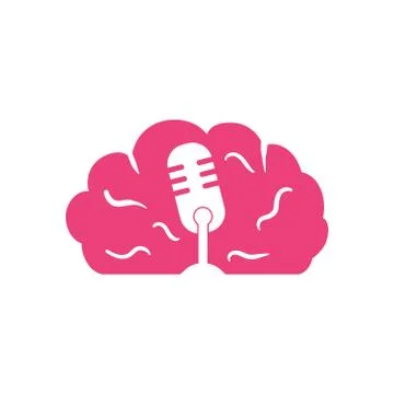 Microphone brain vector design template illustration Stock Illustration