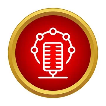 Microphone broadcasting audio and podcast share network icon Stock Illustration