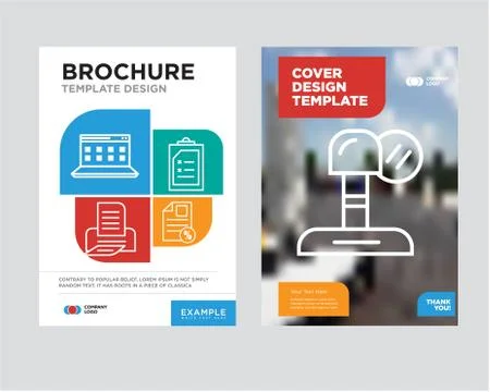 Microphone brochure flyer design template Stock Illustration