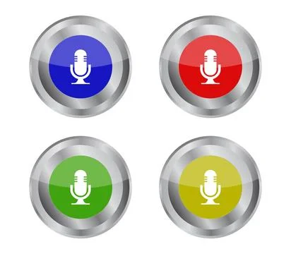 Microphone button icon illustrated in vector on white background microphon... Stock Photos
