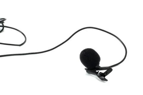 Microphone buttonhole on a white background Stock Photos