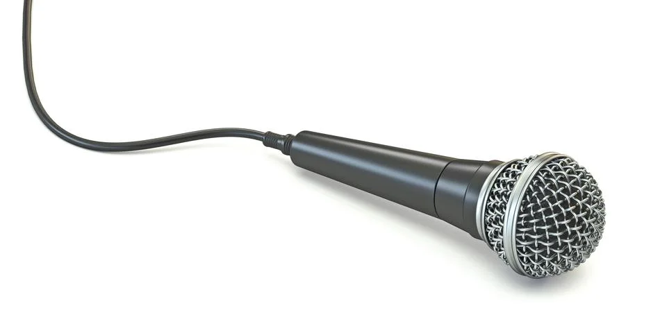 Microphone with cable 3D Stock Illustration