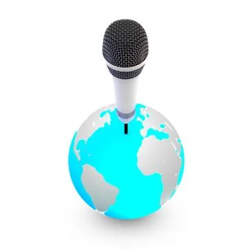 Microphone capturing messages from earthlings. Stock Illustration