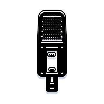 Microphone capturing professional audio for podcast and broadcast Illustrazione stock