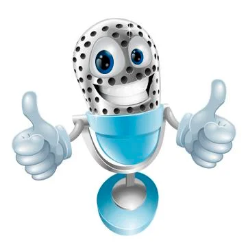 Microphone cartoon character Ilustração Stock