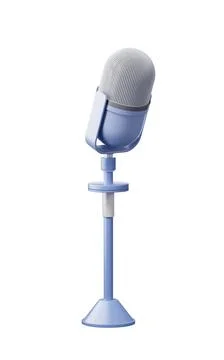 Microphone with cartoon style, 3d rendering. Stock Illustration