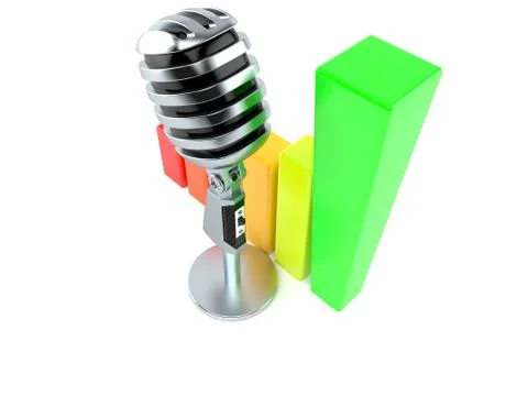 Microphone with chart Stock Illustration