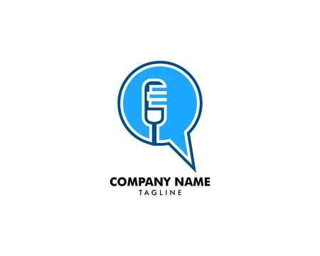Microphone chat podcast logo vector Stock Illustration