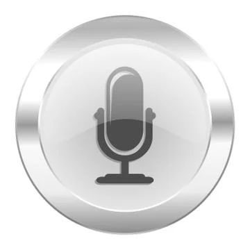 Microphone chrome web icon isolated. Stock Illustration