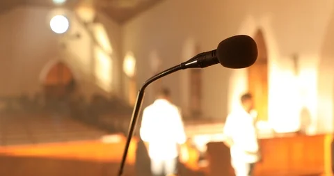Microphone in a Church Stock Footage 101740965