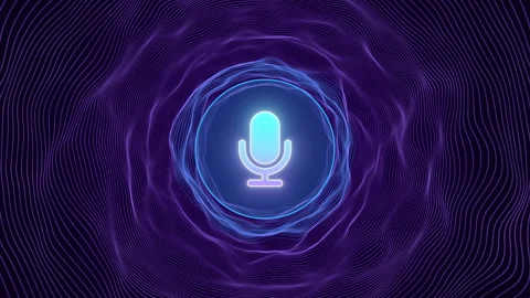 Microphone circular field audio waves podcasts voice recording music Stock Footage 346801388