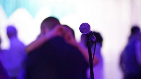 Microphone close-up at a concert Stock Footage 123946582
