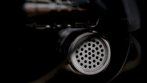 Microphone close up macro microphone dolly of digital recorder.  Stock Footage 244815763