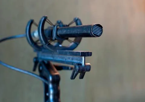 Microphone close-up on stage Stock Photos