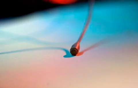 Microphone close-up on stage Foto stock