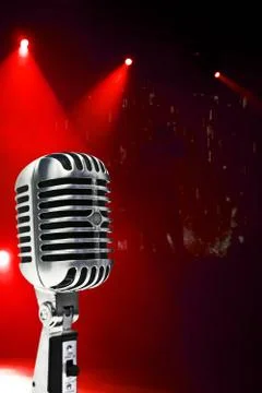 Microphone On Colorful Background Stock Photos