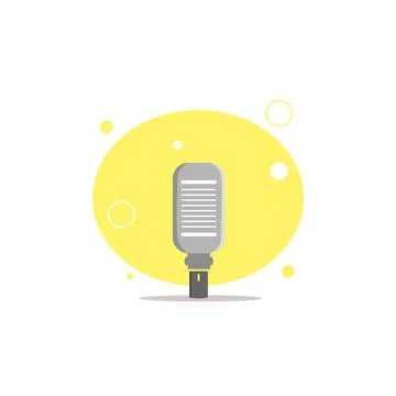 Microphone colorful flat vector icon Stock Illustration
