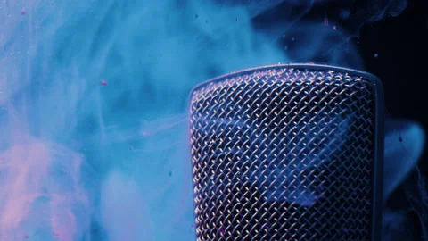 Microphone in colorful liquid Video stock 130704864