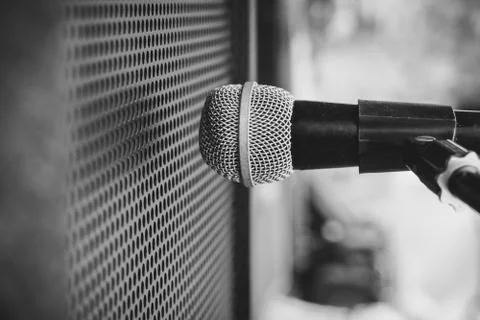Microphone combo amplifier Stock Photos