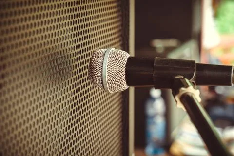 Microphone combo amplifier Stock Photos