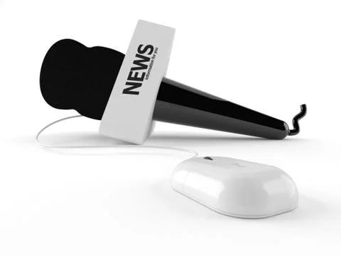 Microphone with computer mouse Illustrazione stock