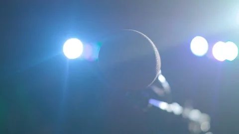 A microphone before the concert Stock Footage 82374645