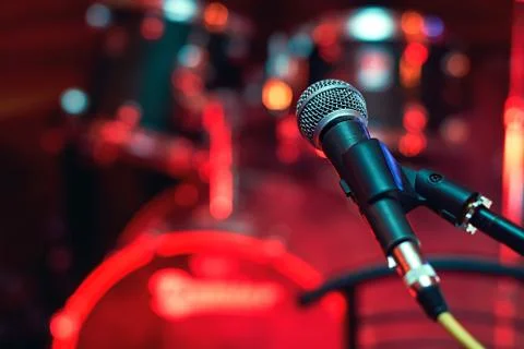 Microphone at concert Stock Photos