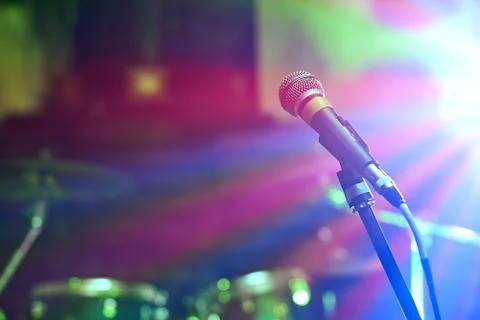 Microphone at concert Stock Photos