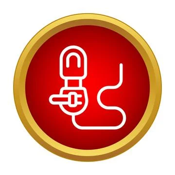 Microphone connecting to audio interface line icon Stock Illustration