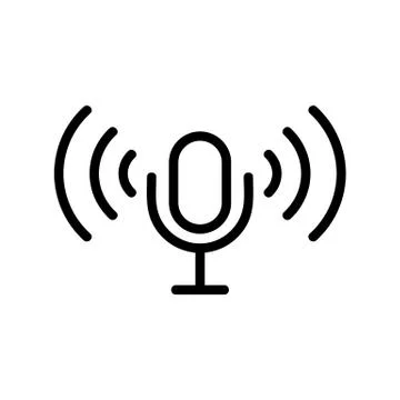 Microphone control icon vector. Isolated contour symbol illustration イラスト素材